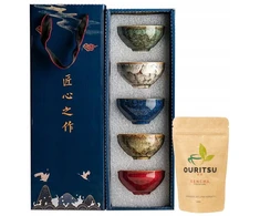 Takumi Premium žaliosios arbatos rinkinys: 5 puodeliai + Sencha Premium 100g
