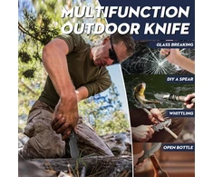 Tan Ran lauko peilis fiksuotas, išgyvenimo peilis, lauko, medžioklės peilis, fiksuota geležtė su dėklu, bushcraft stovyklavimo peilis, fiksuotas žygiams, žvejybai ir medžioklei