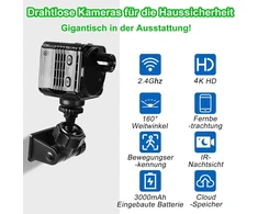 Tangmi maža kamera, 4k ir 160° plataus kampo mini Wifi kamera, įmontuota baterija mini Wifi kamera ir Ne-wifi režimas su naktiniu matymu ir judesio aptikimu