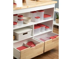 Tatay vakuuminis maisto laikymo indas, 1 litro talpos, lankstus dangtelis, be Bpa, tinkamas naudoti mikrobangų krosnelėje ir indaplovėje, spanguolių raudonumo, matmenys: 10 x 10 x 16,5 cm