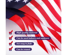 Tatuo Amerikos Jav vėliavų vėliavėlės vakarėlio reklaminė juosta 10 m/33 pėdų dekoravimo priedai Jav patriotinė vėliavėlių reklaminė juosta Nepriklausomybės dienos dekoracija Jav vėliavėlių reklaminė juosta su 20 vėliavų