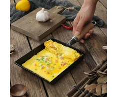 Tbest mini keptuvė, omleto keptuvė, tamagoyaki keptuvė su medine rankena, didelė japoniška kiaušinių keptuvė, kvadratinė geležinė keptuvė