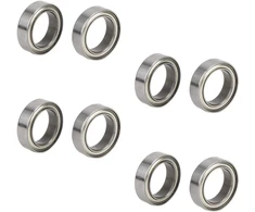 Tbest rc guoliai, 8 vienetai 10 x 15 x 4 mm metaliniai rutuliniai guoliai, skirti hpi wr8 b021 st/mt rc automobilių atsarginėms dalims (sidabriniai)