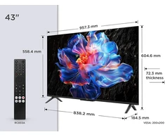Tcl 43v6c 43 colių Direct Led televizorius, 4k Hdr televizorius, Smart Tv su Google Tv (dolby Audio, Motion Clarity, suderinamas su Google Assistant &amp; Alexa)