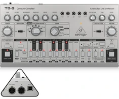 Td-3-sr analoginis bosinės linijos sintezatorius, sidabrinės spalvos, Behringer