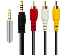 Techside 1.5m Rca Kabelis su 3.5mm Adapteriu Vaizdo įrašams