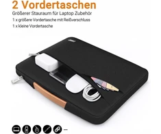 Tecool 35.5 cm Nešiojamojo kompiuterio dėklas su rankena, juodas