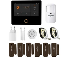 Tecpeak belaidė namų signalizacijos sistema, wifi/gsm/4g su sirenos saugikliu, užtikrina didelio efektyvumo režimą jūsų namams ir biurui apsaugoti (s1) (s1) ruda