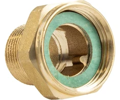 Tecuro sriegio jungtis: 1/2" mova x 3/8" vidinis sriegis, žalvaris