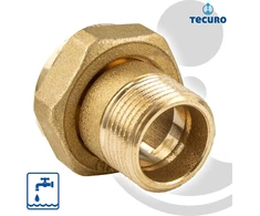 Tecuro sriegio jungtis: 1/2" mova x 3/8" vidinis sriegis, žalvaris