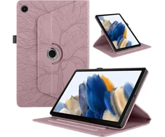 Tedtikjt dėklas, skirtas lenovo tab m10 plus (3-osios kartos) 10.6 colių 2022, pu odinis 360° pasukamas daugia kampų stovas, medžio planšetinio kompiuterio apsauginis dėklas, skirtas tab m10 plus (3-osios kartos) tb125 / tb128, rožinis auksas