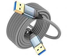 Teeaam Usb 3.0 kabelis 2 m itin spartus kabelis A Male į A Male Usb jungties kabelis, suderinamas su spausdintuvais, modemais, standžiaisiais diskais, kameromis ir kt., pilkas