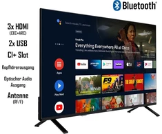 Telefunken Android Tv 43 colių (4k Uhd Smart Tv, Hdr Dolby Vision, Triple Imtuvas, Dolby Atmos) Xu43an751s
