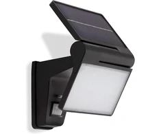 Telefunken - led saulės šviestuvas, lauko prožektorius su judesio davikliu, su nuolatinės šviesos funkcija, maitinamas baterijomis, ip44, juodas, 229 x 152 x 126 mm (i x p x a)