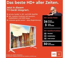 Telefunken Xf32sn550sd-w 32 colių televizorius/išmanusis televizorius (full hd, hdr, trigubas imtuvas, dvd grotuvas) - įskaitant 6 mėnesius hd+ [2023], baltas