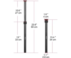 Teleskopinis trikojo prailginimas, 59.5 cm, aliuminio lydinys