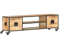 TV staliukas Televizoriaus spintelė, 130x30x39cm, mango medienos masyvas