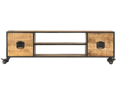 TV staliukas Televizoriaus spintelė, 130x30x39cm, mango medienos masyvas