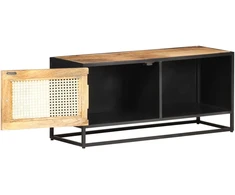 TV staliukas Televizoriaus spintelė, 90x30x40cm, mango mediena ir nendrės