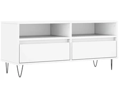 TV staliukas Televizoriaus spintelė, balta, 100x34,5x44,5cm, mediena
