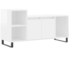 TV staliukas Televizoriaus spintelė, balta, 100x35x55cm, mediena, blizgi