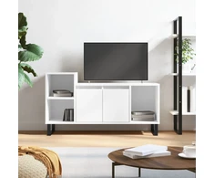 TV staliukas Televizoriaus spintelė, balta, 100x35x55cm, mediena, blizgi