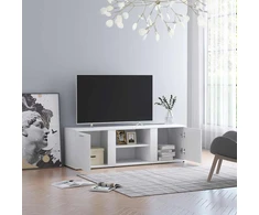 TV staliukas Televizoriaus spintelė, balta, 120x34x37cm, apdirbta mediena