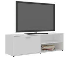 TV staliukas Televizoriaus spintelė, balta, 120x34x37cm, apdirbta mediena