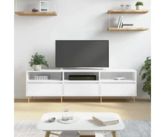 TV staliukas Televizoriaus spintelė, balta, 150x30x44,5cm, apdirbta mediena