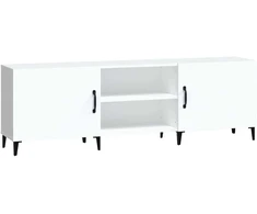 TV staliukas Televizoriaus spintelė, balta, 150x30x50cm, apdirbta mediena