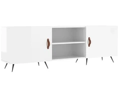 TV staliukas Televizoriaus spintelė, balta, 150x30x50cm, mediena, blizgi