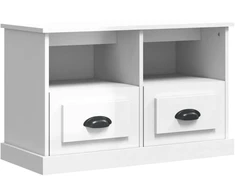TV staliukas Televizoriaus spintelė, balta, 80x35x50cm, mediena, blizgi