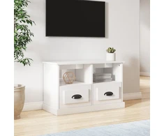 TV staliukas Televizoriaus spintelė, balta, 80x35x50cm, mediena, blizgi