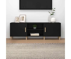 TV staliukas Televizoriaus spintelė, juoda, 150x30x50cm, apdirbta mediena