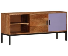 TV staliukas Televizoriaus spintelė, medaus ruda/pilka, 110x30x50cm, akacija