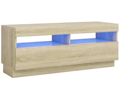 TV staliukas Televizoriaus spintelė su LED apšvietimu, ąžuolo, 100x35x40cm