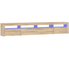 TV staliukas Televizoriaus spintelė su LED apšvietimu, ąžuolo, 240x35x40cm