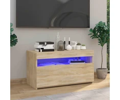 TV staliukas Televizoriaus spintelė su LED apšvietimu, ąžuolo, 75x35x40cm