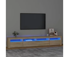 TV staliukas Televizoriaus spintelė su LED apšvietimu, ąžuolo, 240x35x40cm
