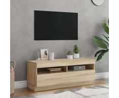 TV staliukas Televizoriaus spintelė su LED apšvietimu, ąžuolo, 100x35x40cm