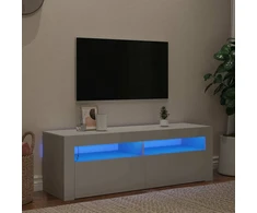 TV staliukas Televizoriaus spintelė su LED apšvietimu, balta, 120x35x40cm