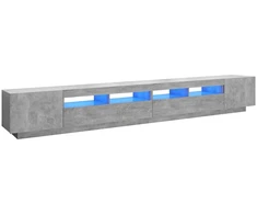 TV staliukas Televizoriaus spintelė su LED, betono pilka, 300x35x40cm
