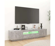 TV staliukas Televizoriaus spintelė su LED, betono pilka, 180x35x40cm