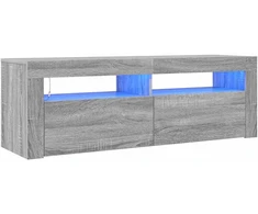 TV staliukas Televizoriaus spintelė su LED, pilka ąžuolo, 120x35x40cm