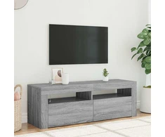 TV staliukas Televizoriaus spintelė su LED, pilka ąžuolo, 120x35x40cm