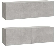 TV staliukas Televizoriaus spintelės, 2vnt., pilkos, 100x30x30cm, mediena