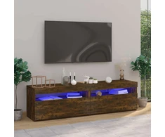 TV staliukas Televizoriaus spintelės su LED, 2vnt., ąžuolo, 75x35x40cm