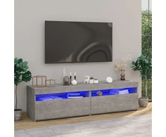 TV staliukas Televizoriaus spintelės su LED, 2vnt., betono, 75x35x40cm