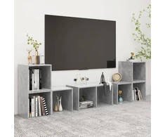 TV staliukas Televizoriaus spintelių komplektas, 6 dalių, betono, mediena