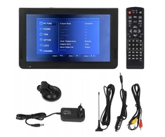 Televizorius 10 colių nešiojamas turistinis tv tft led 1080p usb/sd rca kabelis
